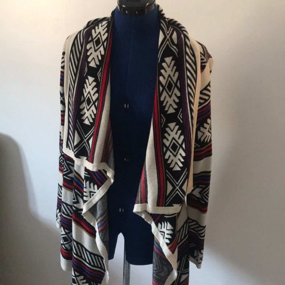 Chip & Pepper Aztec print open cardigan S/M